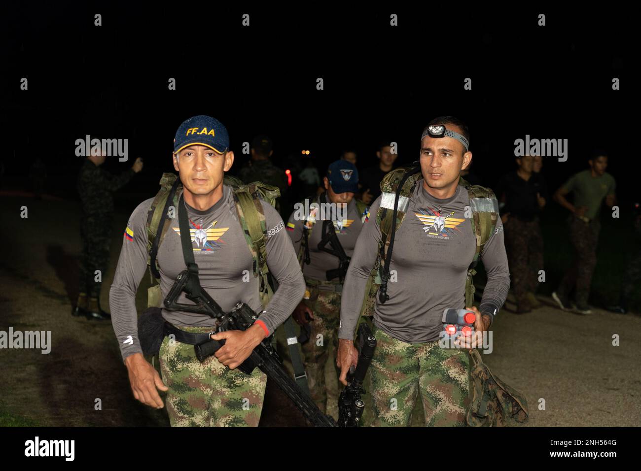 LA VENTA, Honduras - Members of the Military Forces of Colombia enter ...