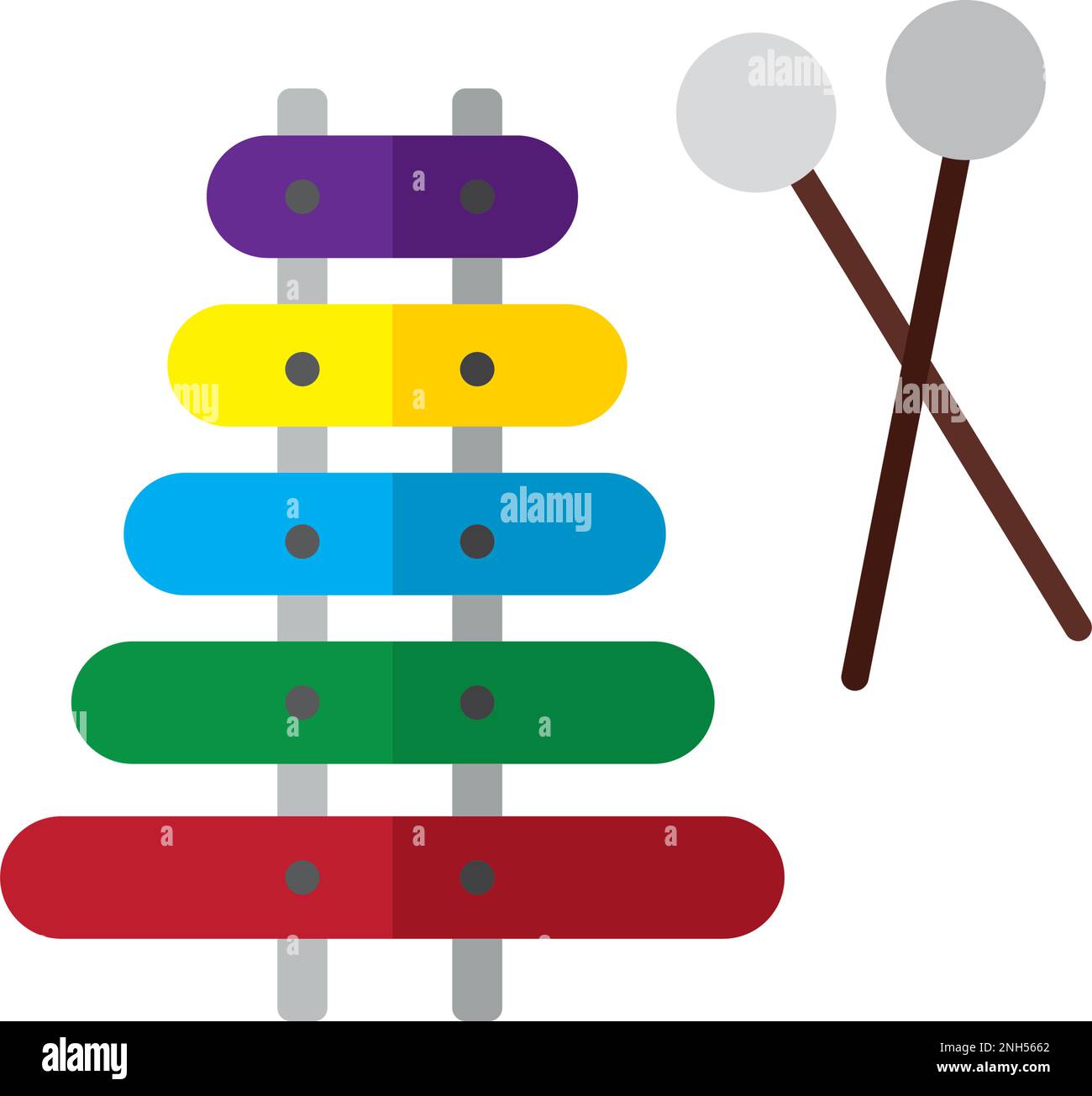 Isolated colored xylophone musical instrument icon Vector Stock Vector