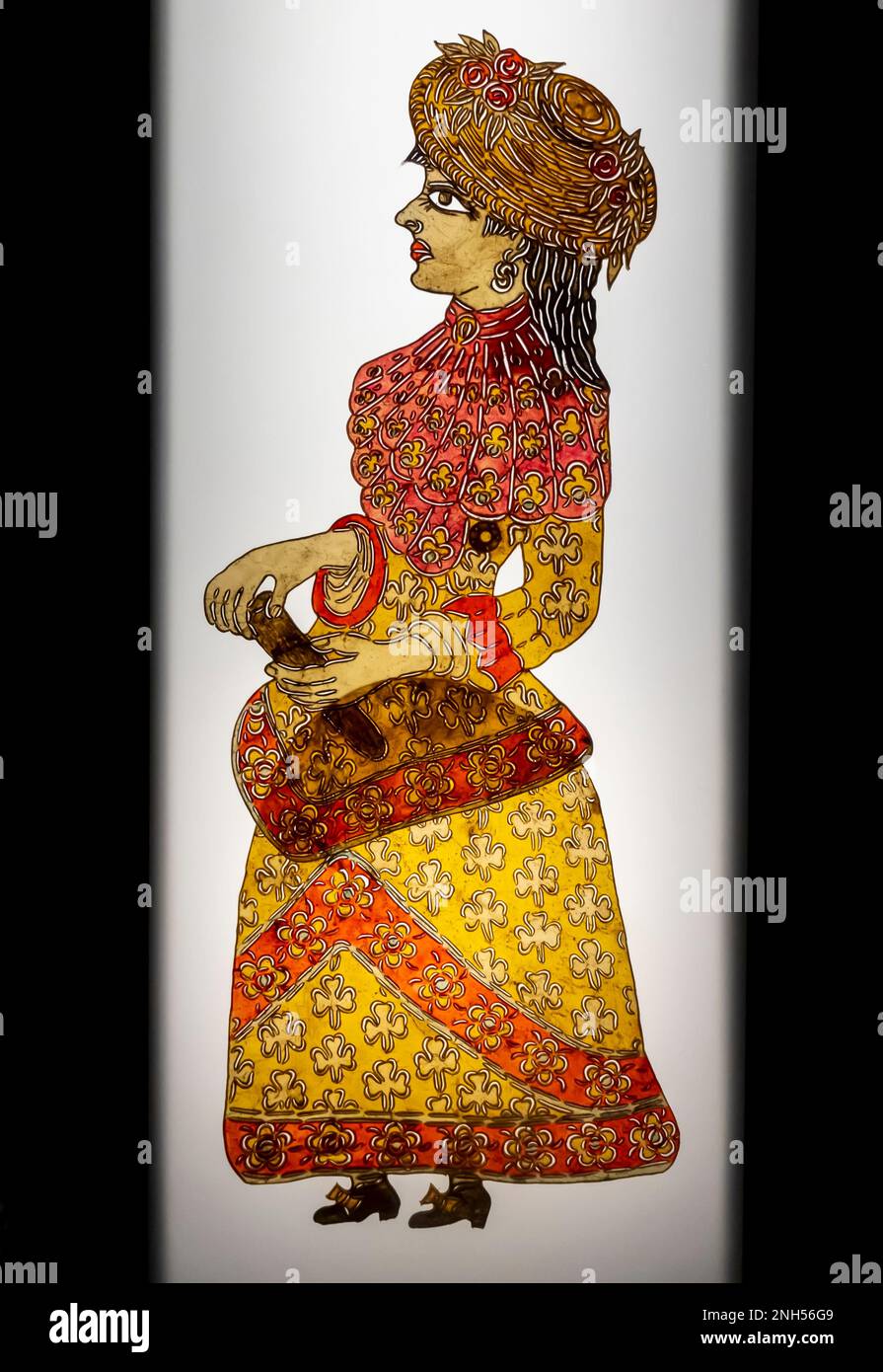 Dame stained glass - republic period. Turkey, 20th century. Women depicted in Turkish art Stock Photo