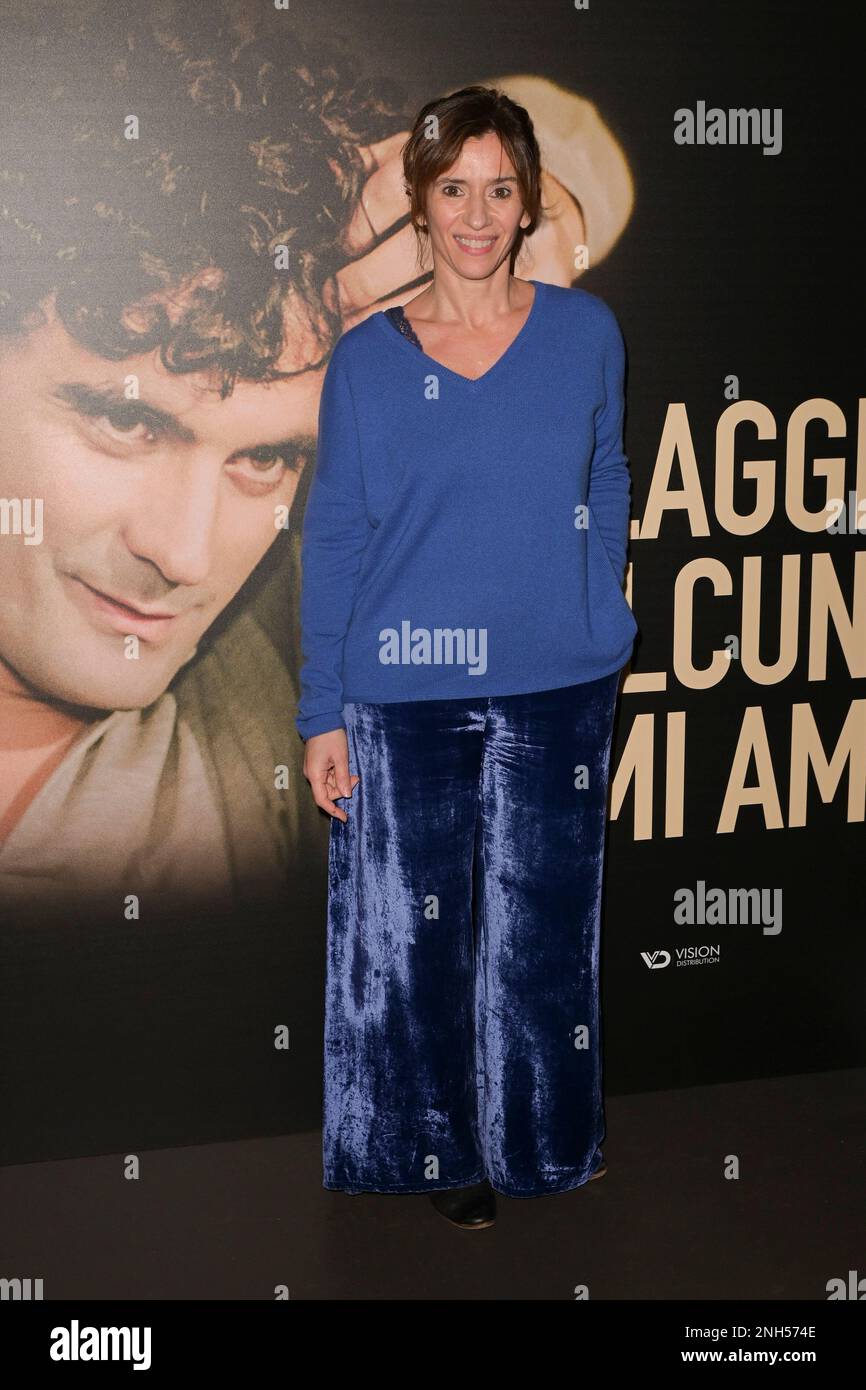 Rome, Italy. 20th Feb, 2023. Teresa Saponangelo attends the premiere of the movie 'Laggiù qualcuno mi ama' at Cinema Troisi. Credit: SOPA Images Limited/Alamy Live News Stock Photo