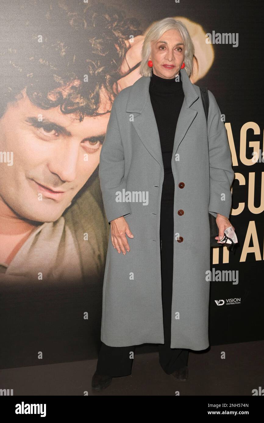 Rome, Italy. 20th Feb, 2023. Anna Bonaiuto attends the premiere of the movie 'Laggiù qualcuno mi ama' at Cinema Troisi. Credit: SOPA Images Limited/Alamy Live News Stock Photo
