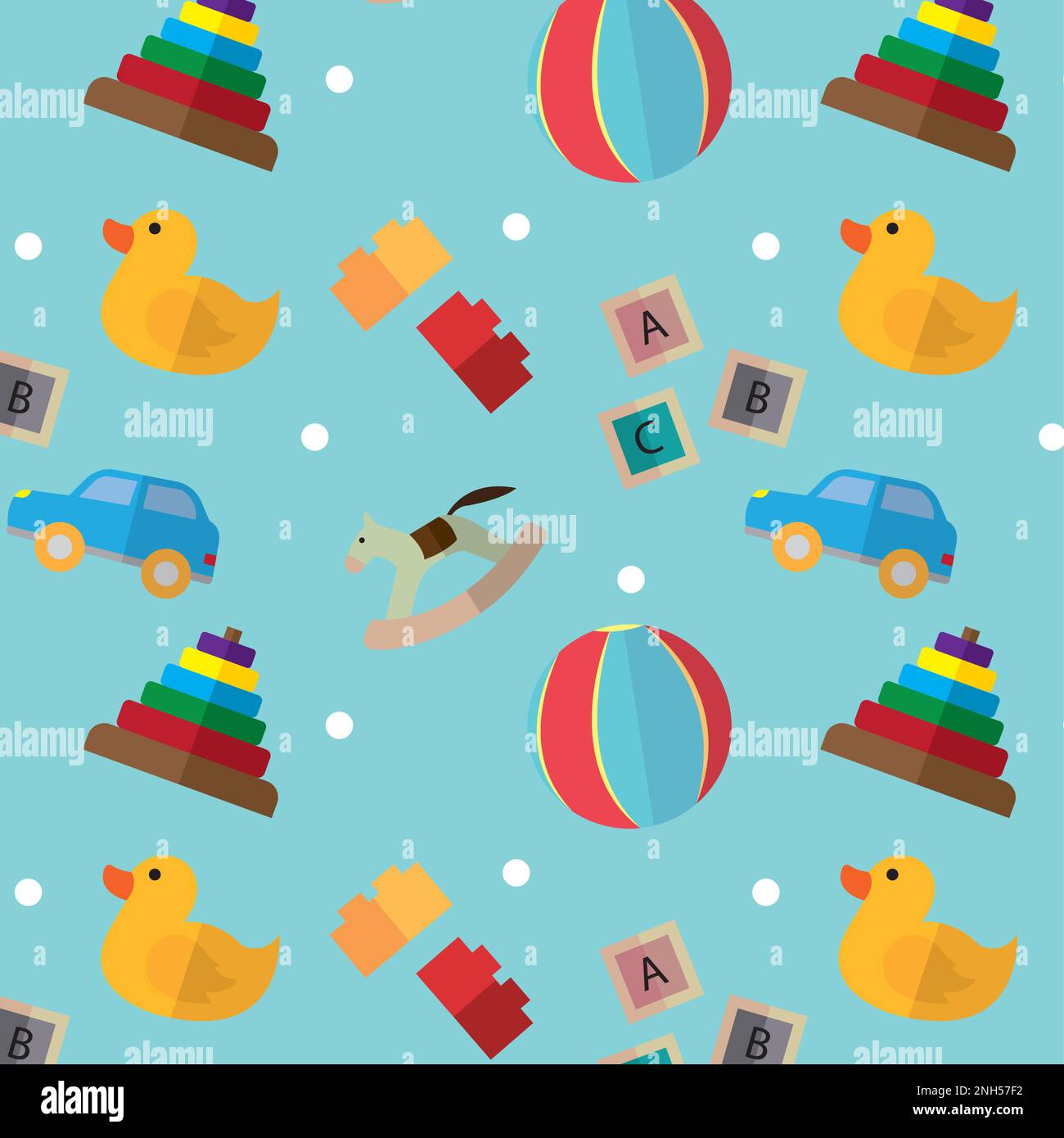 Seamless pattern background with toy icons Vector Stock Vector