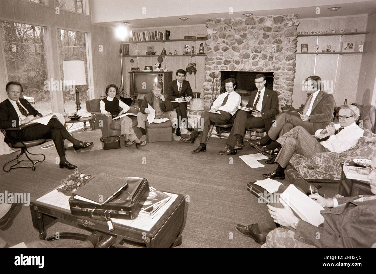 President elect Jimmy Carter holds a transition meeting with Vice