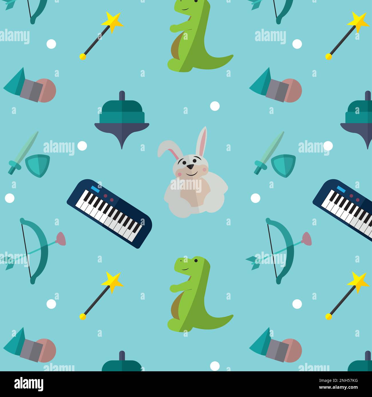 Seamless pattern background with toy icons Vector Stock Vector