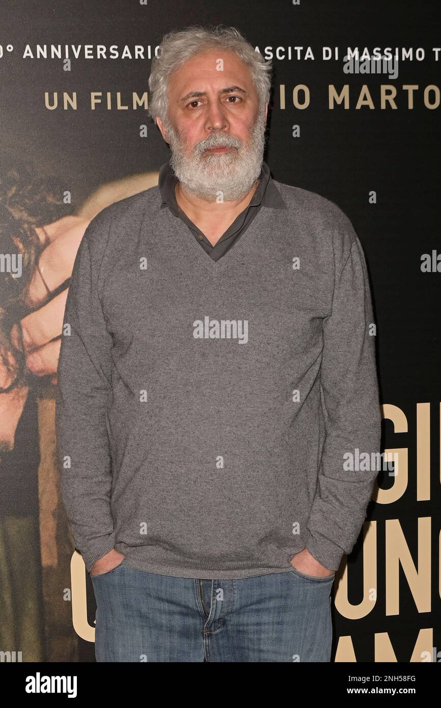 Rome, Italy. 20th Feb, 2023. Francesco Piccolo attends the premiere of the movie 'Laggiù qualcuno mi ama' at Cinema Troisi. (Photo by Mario Cartelli/SOPA Images/Sipa USA) Credit: Sipa USA/Alamy Live News Stock Photo