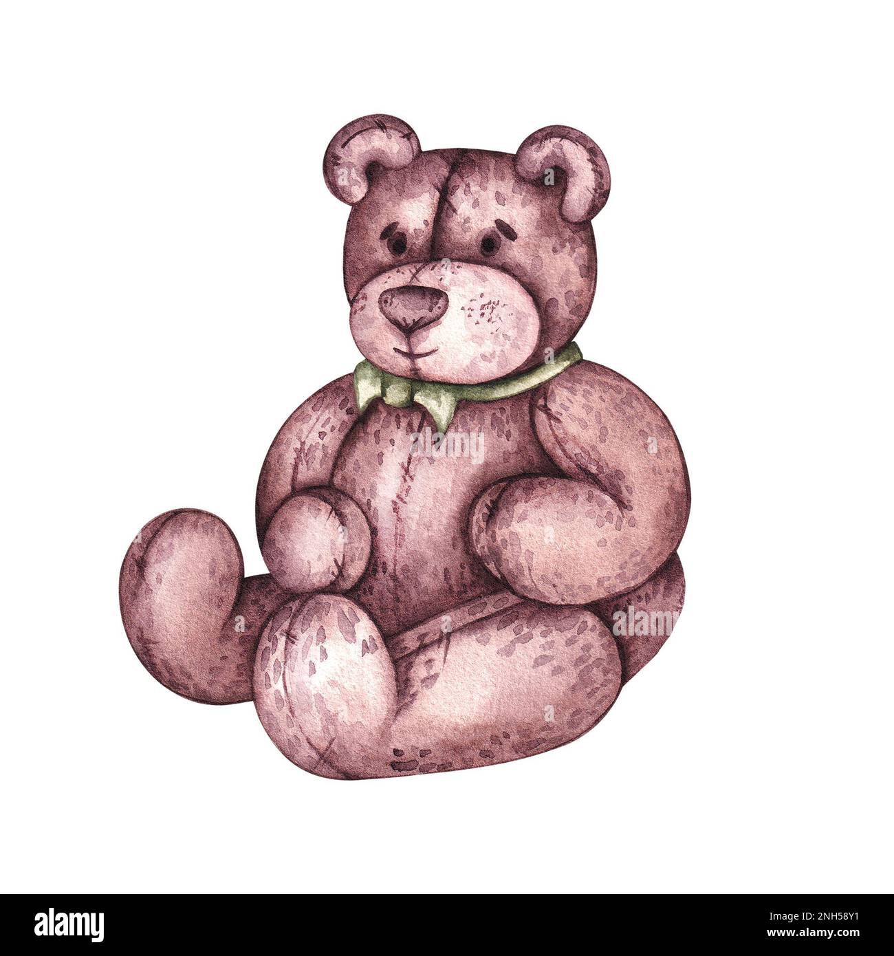 Watercolor toy bear on white background for postcard design, patterns,  stickers, scrapbooking paper, textile industry, web design, social  networks, pr Stock Photo - Alamy