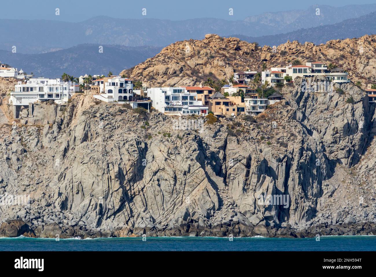 Cliff top homes, Cabo San Lucas, Baja California Sur, Mexico Stock Photo Alamy