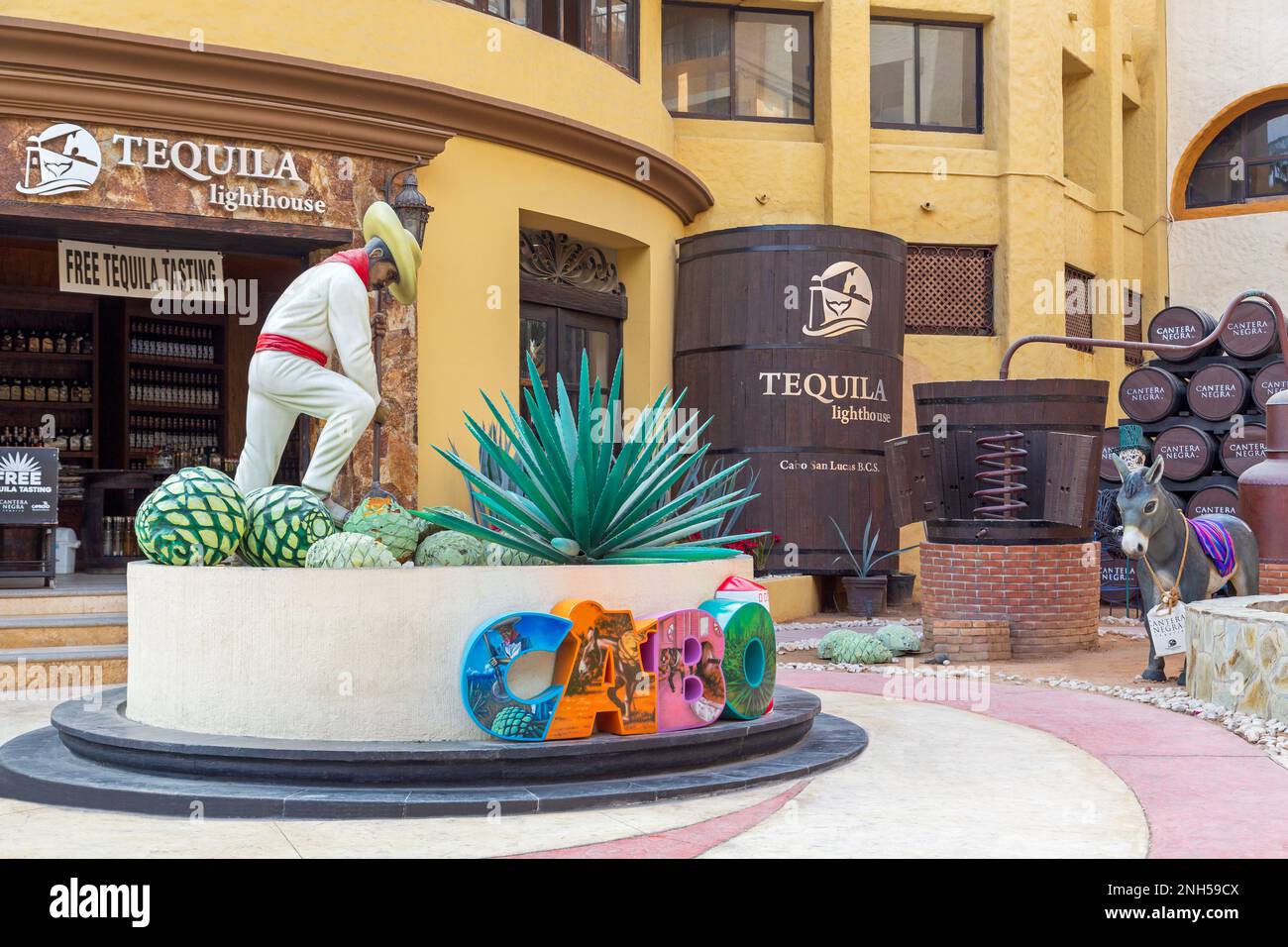 Tequila Lighthouse, Cabo San Lucas, Baja California Sur, Mexico Stock
