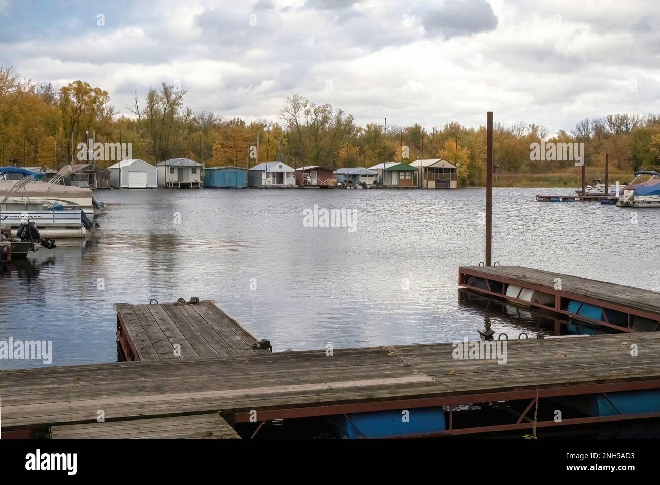 Boathouses of the Minnesota City Boat Club Inc. on the Upper