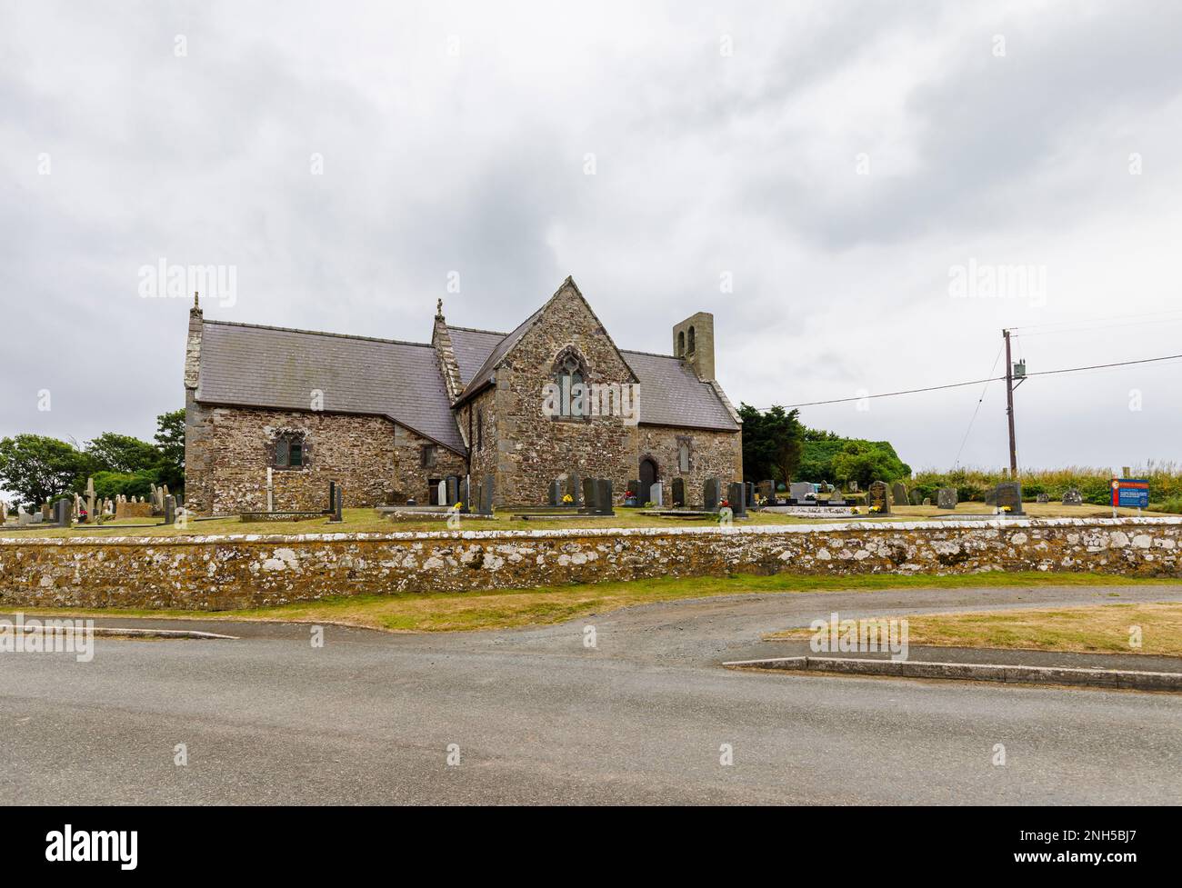 The church of St Peter the Fisherman in Marloes, a small village on the Marloes Peninsula in the Pembrokeshire Coast National Park, west Wales Stock Photo