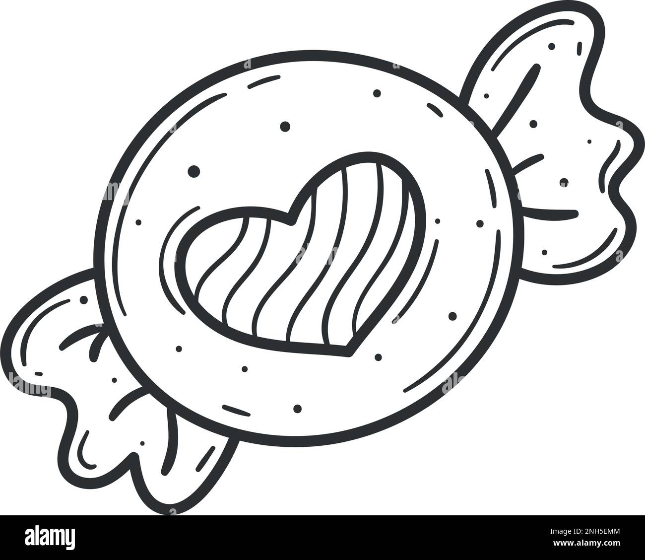 Candy heart line style Stock Vector Images - Alamy