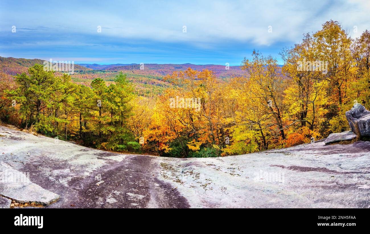 Scenic view from Stone Mountain in North Carolina in fall Stock Photo