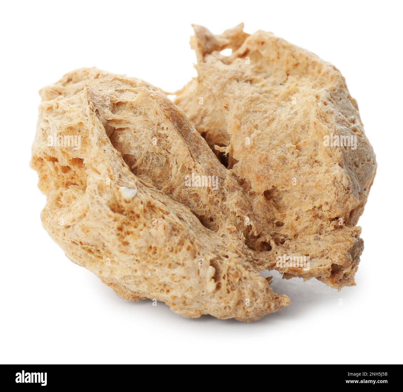 One dehydrated soy meat chunk isolated on white Stock Photo Alamy