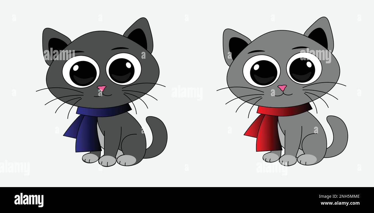 cute cats isolated on white background Stock Vector