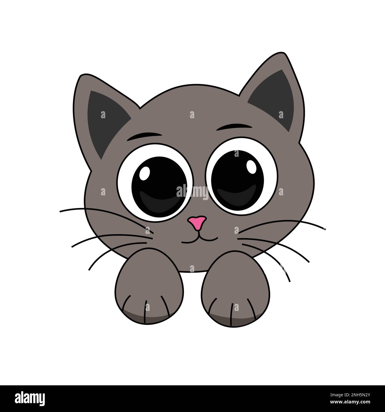 Cute cat face cartoon clipart Stock Vector
