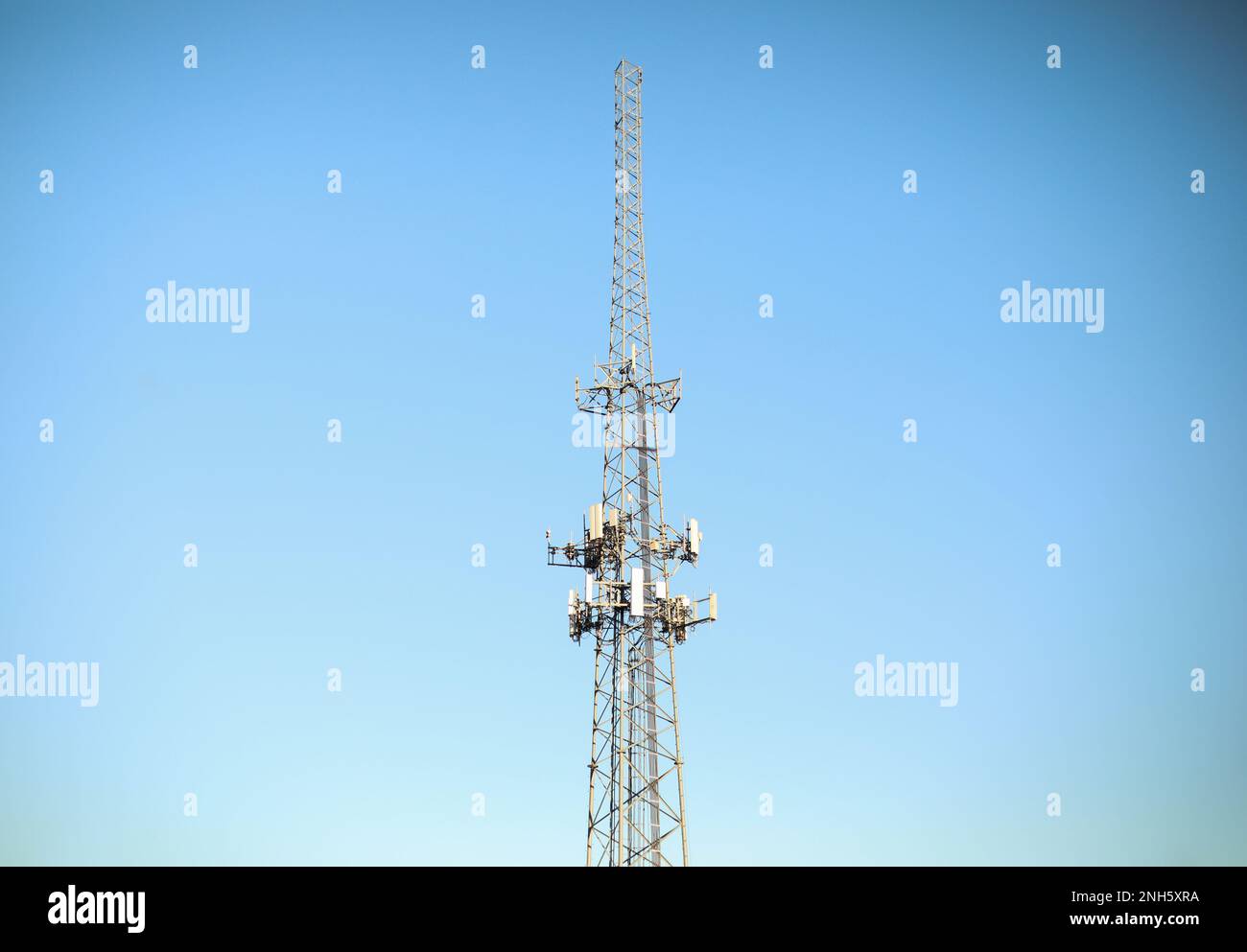 Electrical cables and power station lines for electricity in the blue