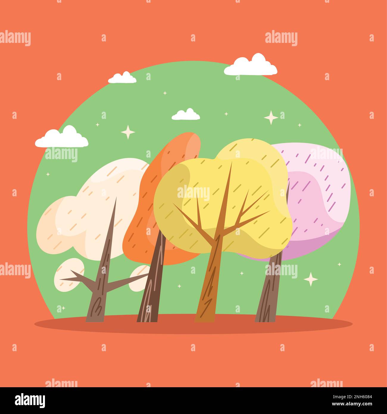 trees plants colors nature icons Stock Vector Image & Art - Alamy