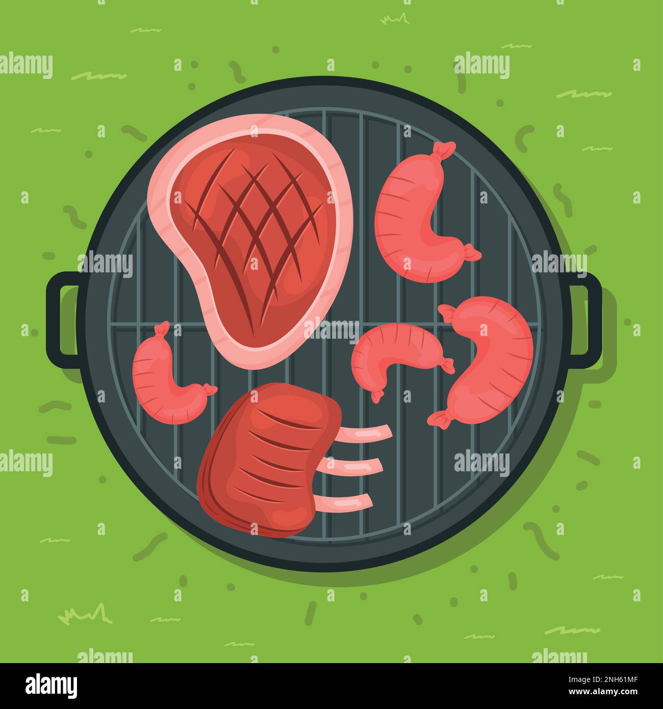grill oven with meat bbq icon Stock Vector Image & Art Alamy
