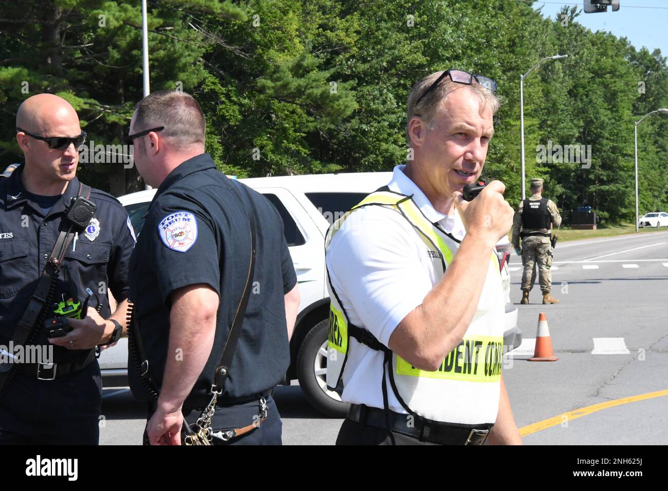 Fort Drum Assistant Fire Chief Jeffrey Spellman serves as the incident