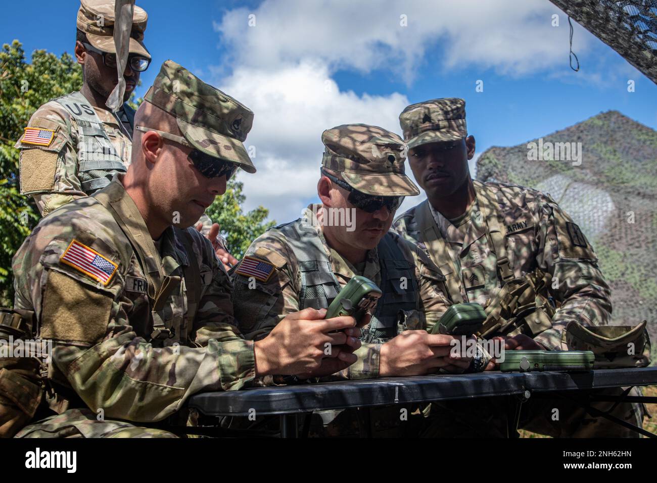 307th Expeditionary Signal Battalion squad works as a team to put in