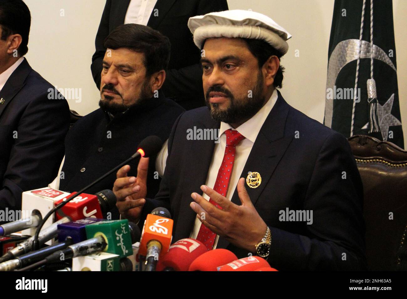 Peshawar, Pakistan. 20th Feb, 2023. Governor Sindh Kamran Tesori will