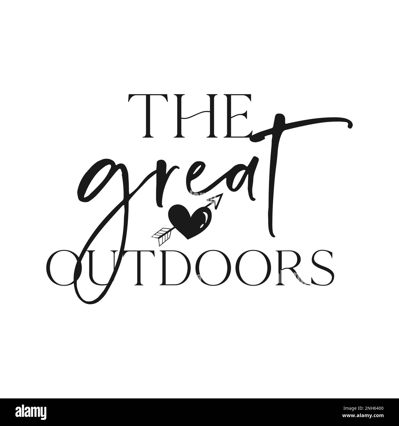 The great outdoors quote lettering. Motivational . Vector illustration