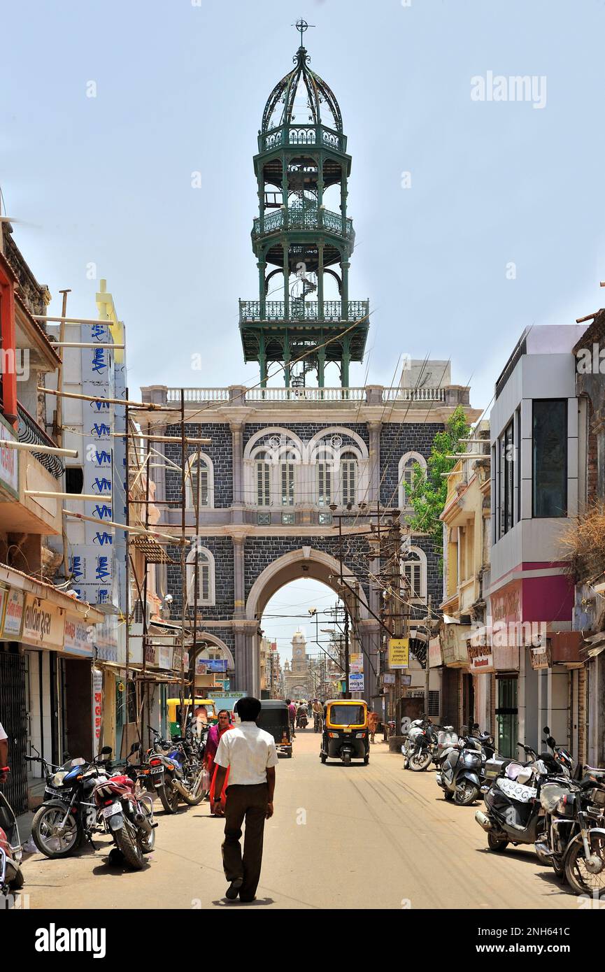 City entrance gate known as Green Tower at Morbi state Gujarat India Stock Photo