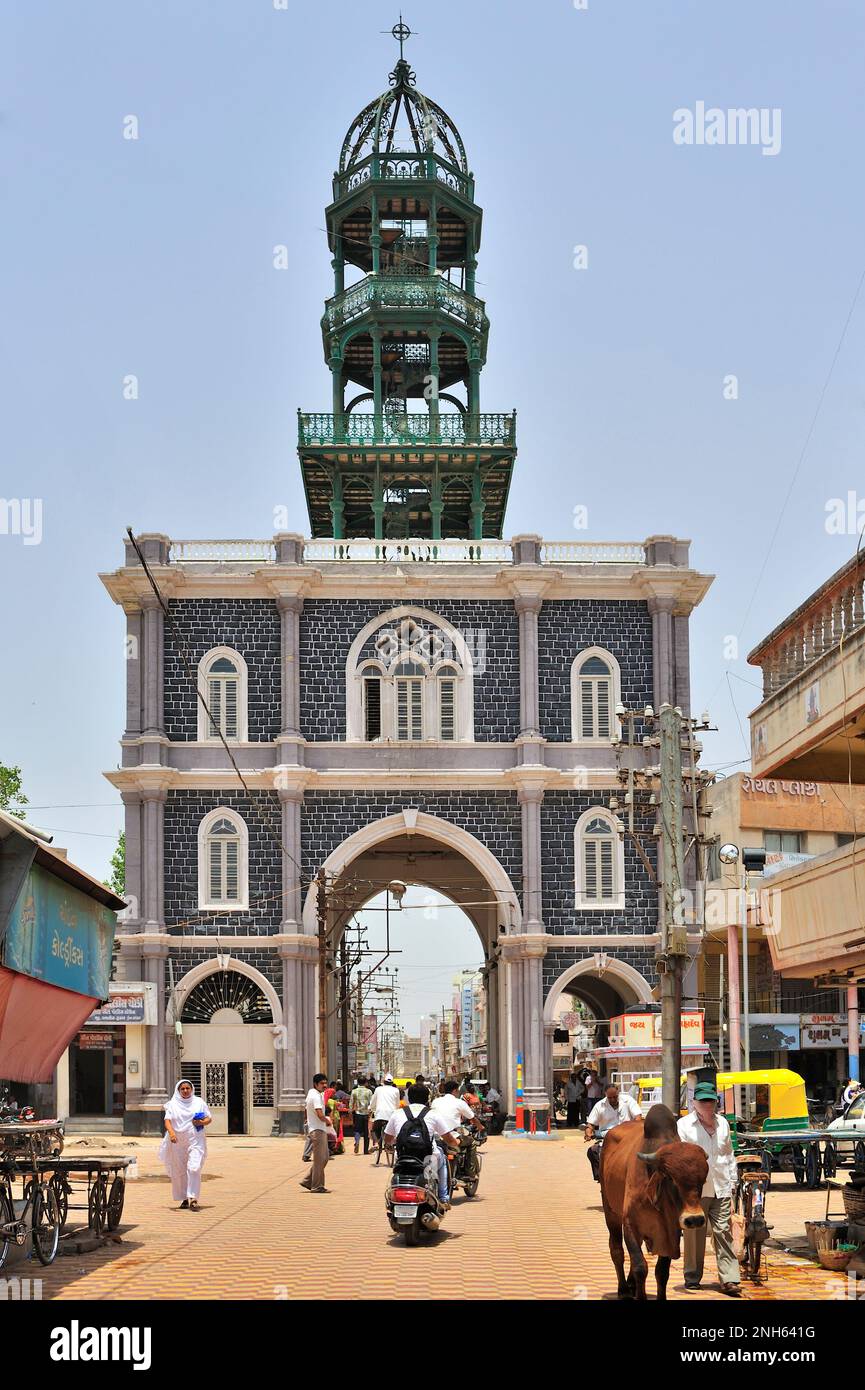 City entrance gate known as Green Tower at Morbi state Gujarat India Stock Photo