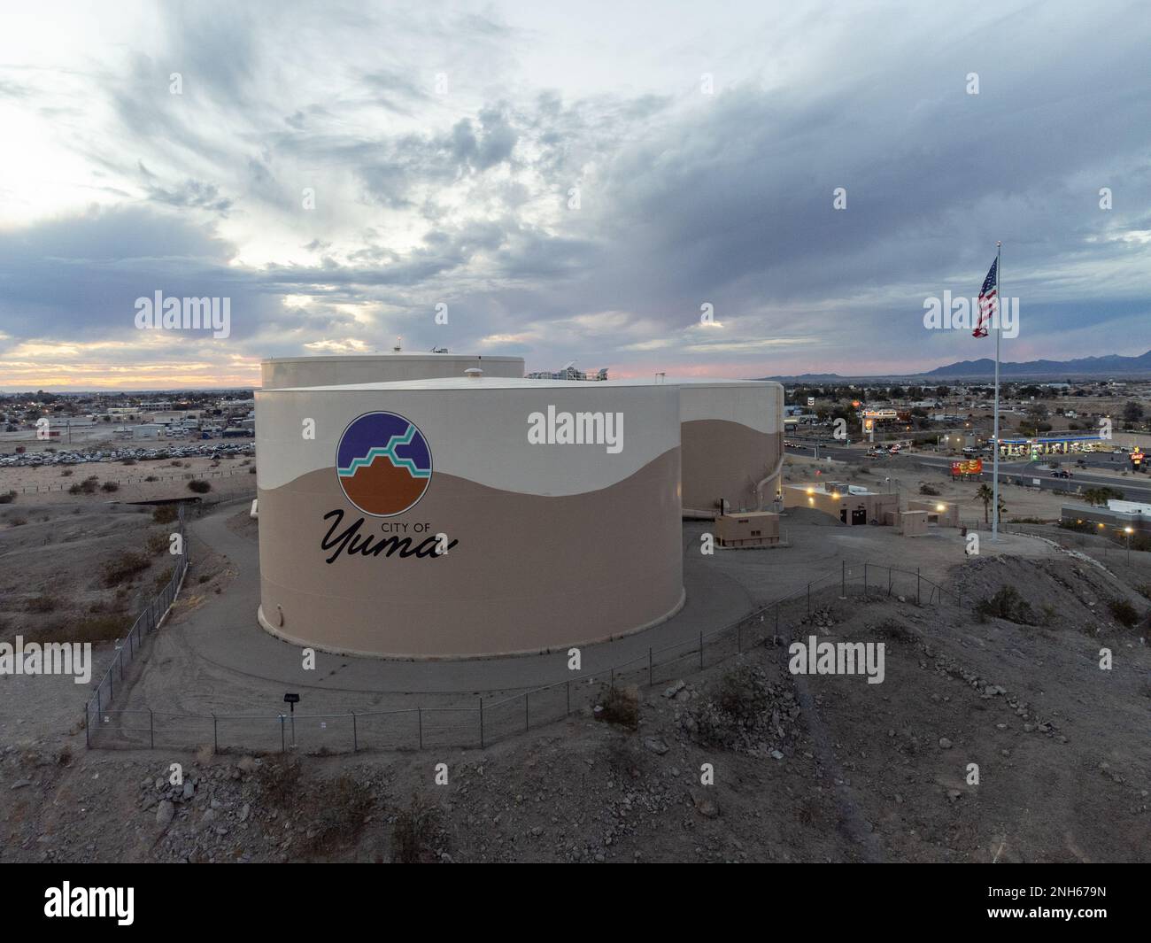 Yuma Water Tanks Stock Photo Alamy