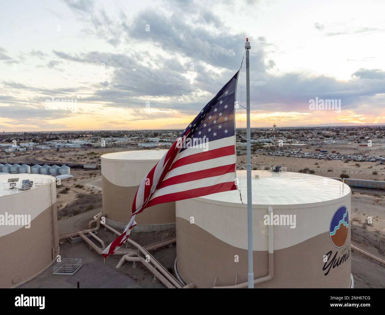 Yuma Water Tanks Stock Photo Alamy
