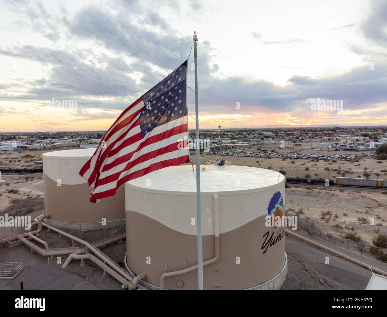 Yuma Water Tanks Stock Photo Alamy