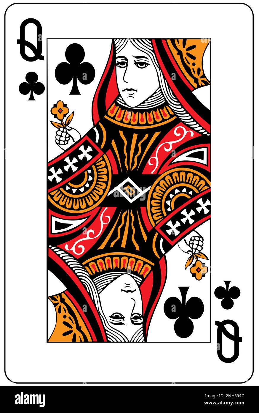 Queen of Clubs playing card Stock Photo - Alamy