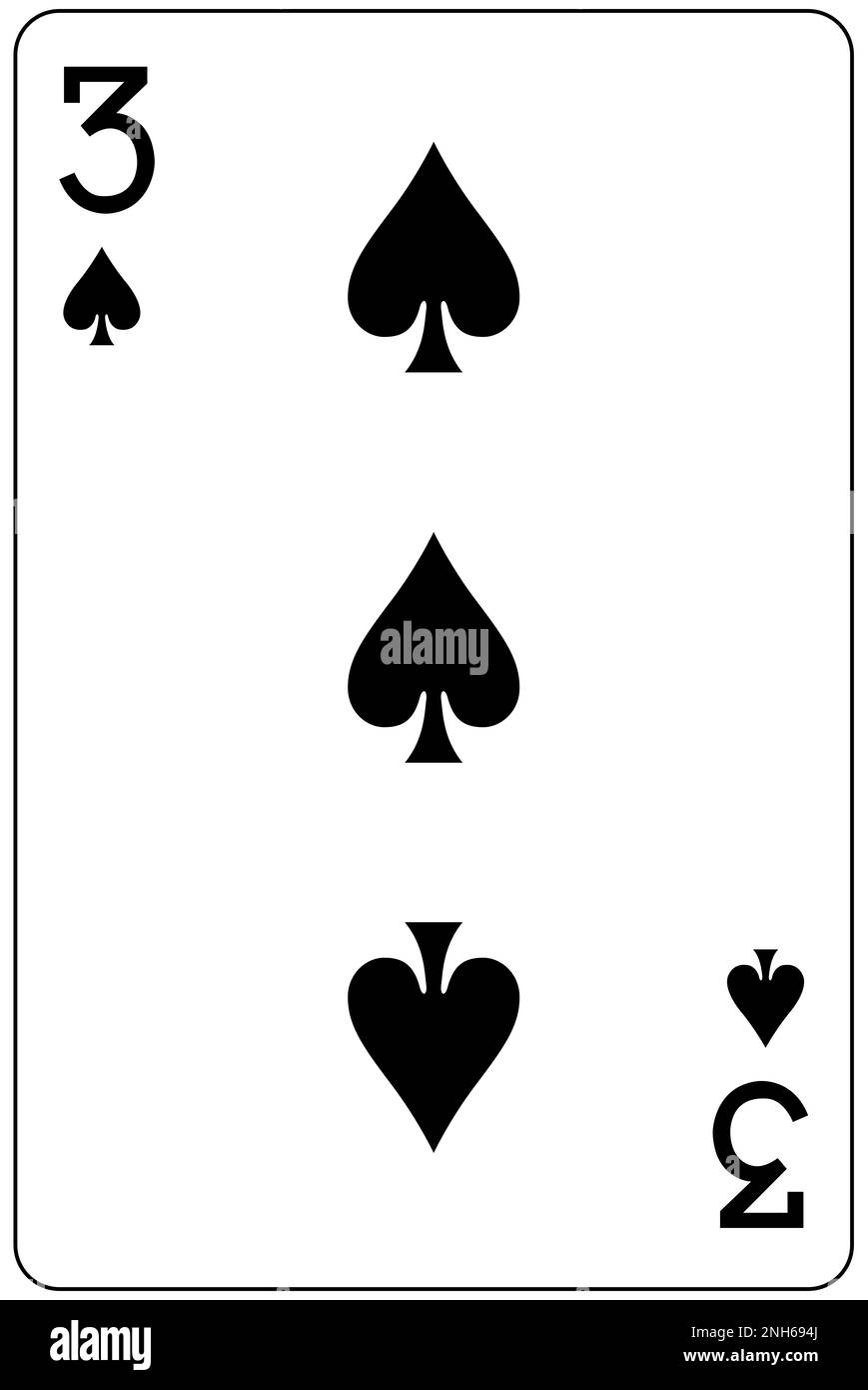 Three Of Spades Playing Card 2NH694J 