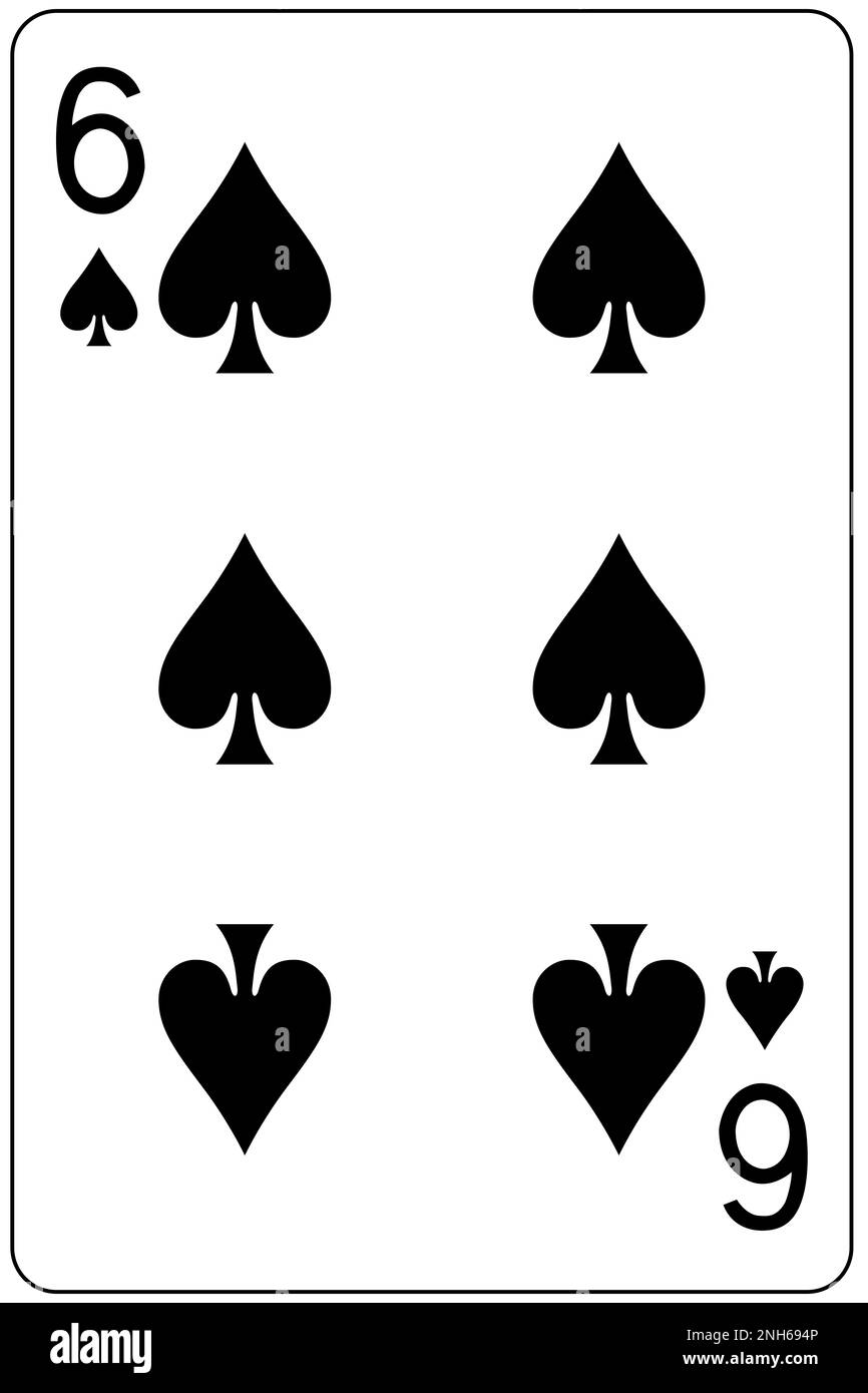 Six of Spades playing card Stock Photo