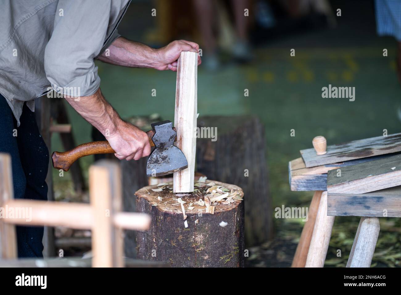 handcrafted woodwork builder, building a boat by hand out of huon pine