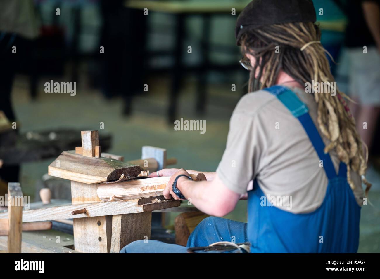 handcrafted woodwork builder, building a boat by hand out of huon pine