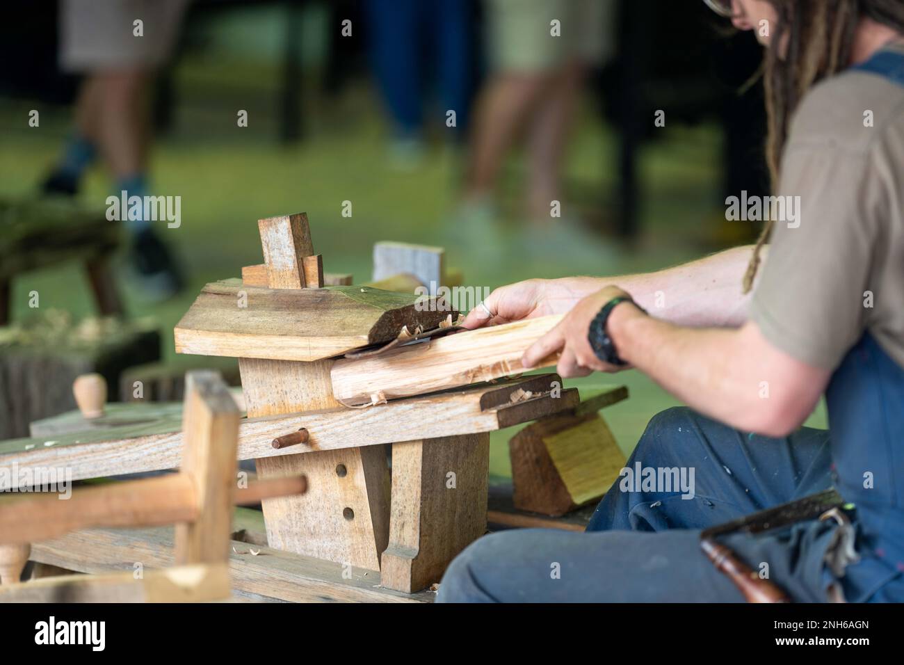 handcrafted woodwork builder, building a boat by hand out of huon pine