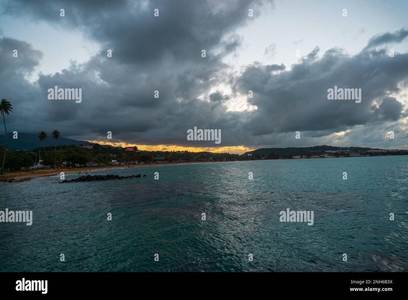 Sunset in Luquillo beach Puerto Rico Stock Photo Alamy