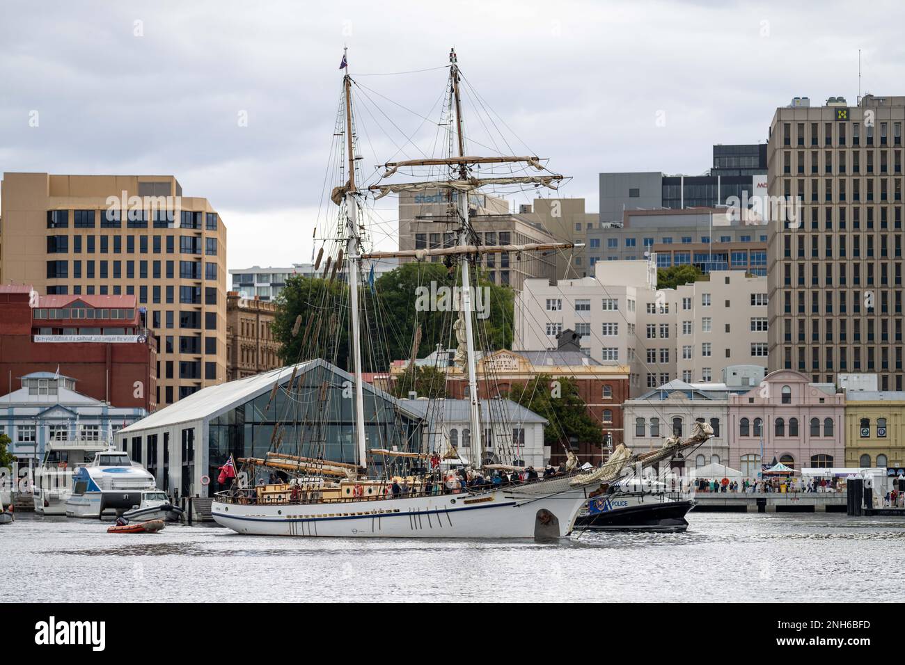tall ships at the wooden boat festival in hobart tasmania australia