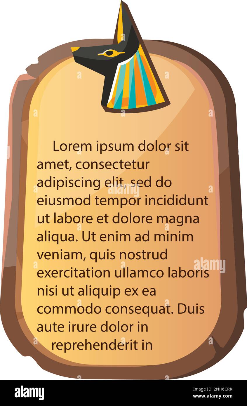 Stone board or clay tablet with anubis dog head, Egyptian god anubis