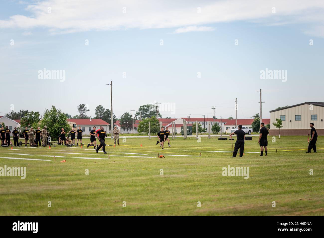 Soldiers were evaluated on their physical fitness by taking the ACFT at Fort McCoy, WI. Stock Photo