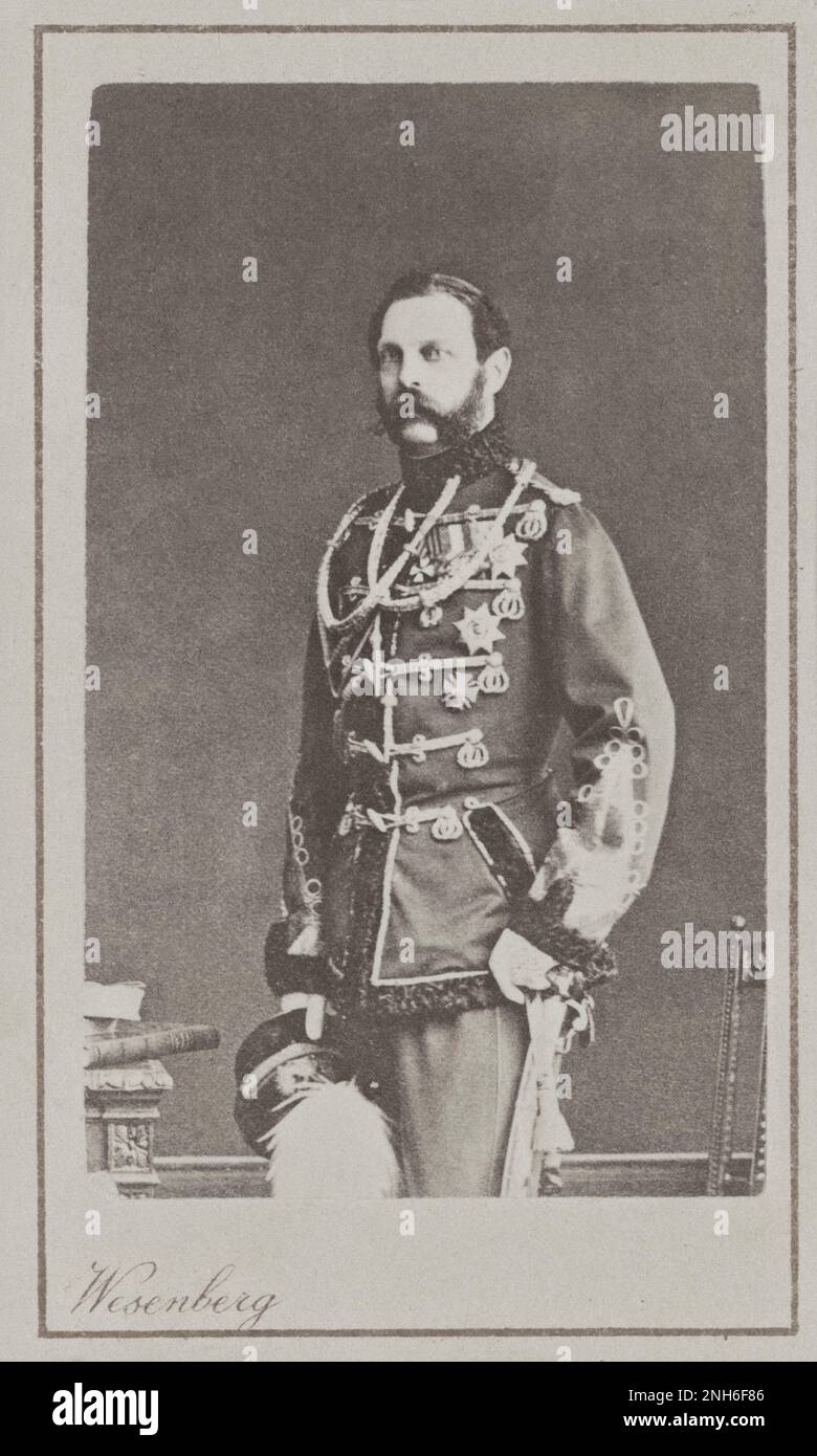Portrait of Emperor Alexander II of Russia. 1860 - 1870  Alexander II (1818–1881) was Emperor of Russia, King of Poland and Grand Duke of Finland from 2 March 1855 until his assassination in 1881. Stock Photo
