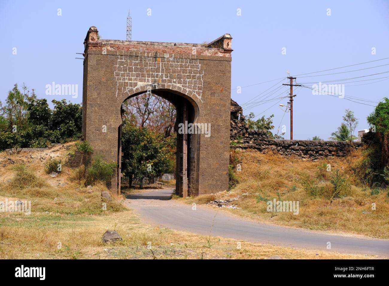 30 Jan 2023, In Wathar Nimbalkar Village there are 9 wada (Haveli / Palace) in 23 acres of area. beautiful historic Wada built in 1795-1804. Stock Photo