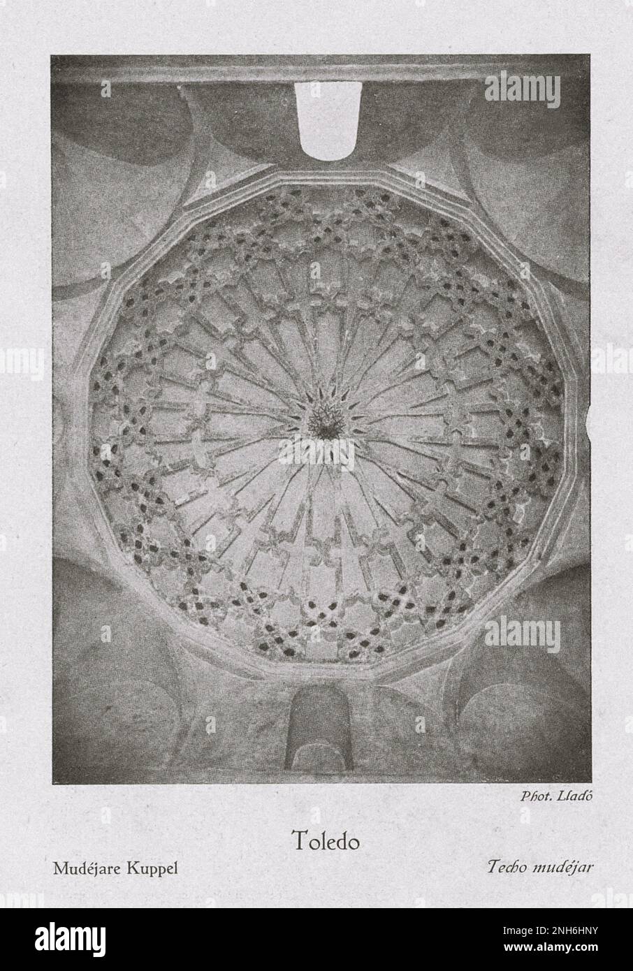 Architecture of Old Spain. Vintage photo of Toledo. Mudejare Dome Stock Photo