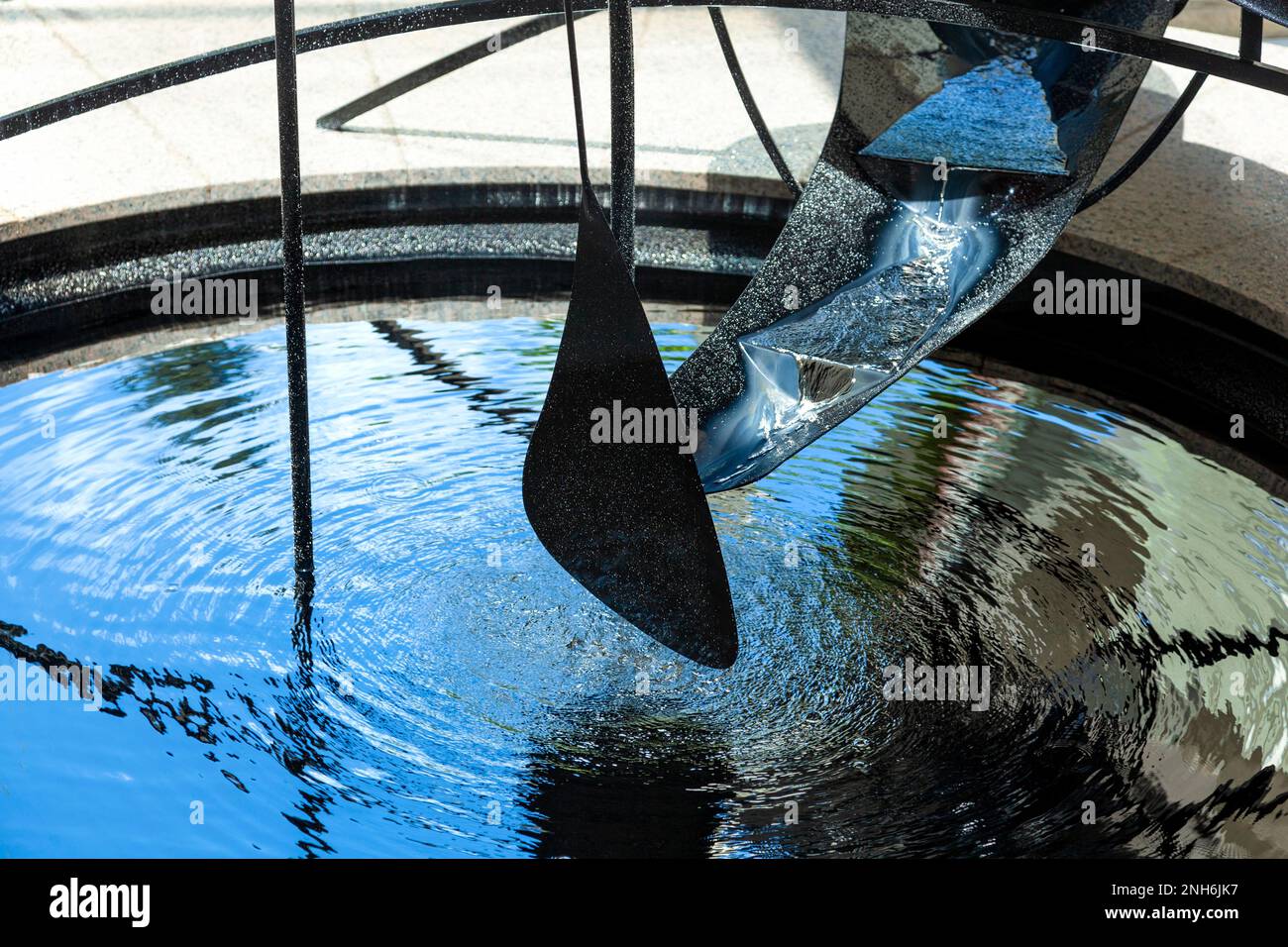 'Mercury Fountain' by Alexander Calder, Joan Miró Foundation, Barcelona, Catalonia, Spain Stock Photo
