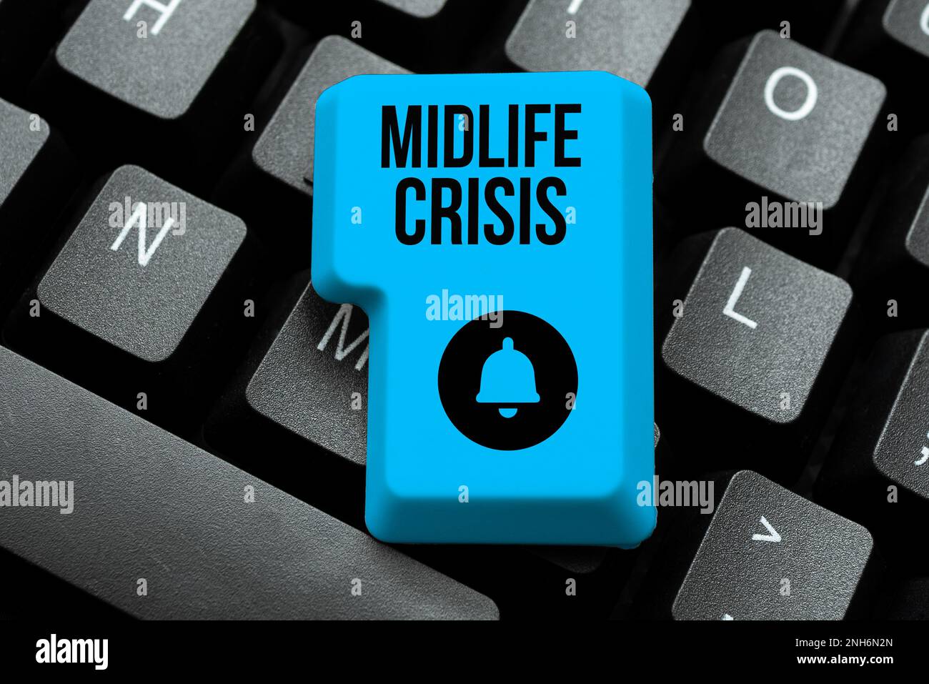 Handwriting text Midlife Crisis. Word Written on Software development technique Decomposing an application Stock Photo