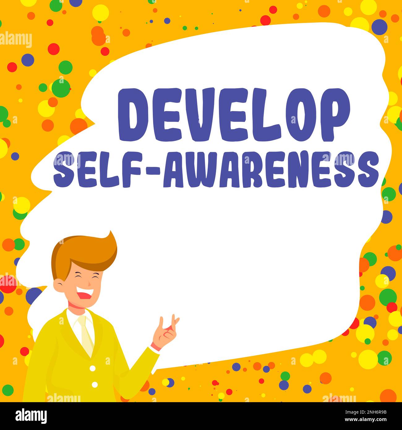 Inspiration showing sign Develop Self Awareness. Business approach Improve sharp realization of one's personality Stock Photo