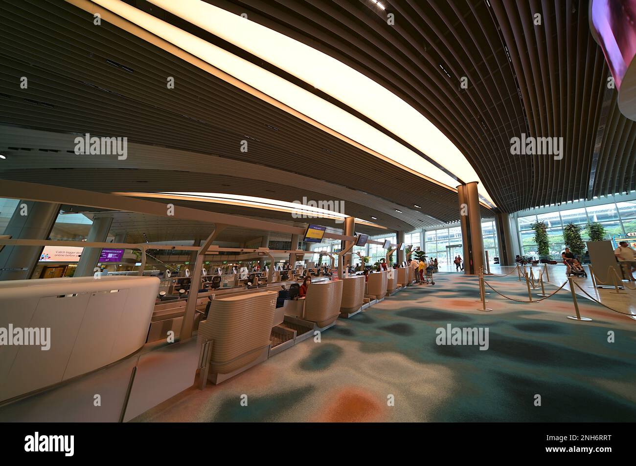 Refurbished section of Terminal 2 Departure Hall, Singapore Changi Airport, February 2023 Stock Photo