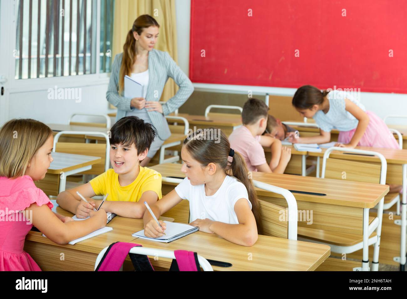 Kids doing group tasks Stock Photo Alamy