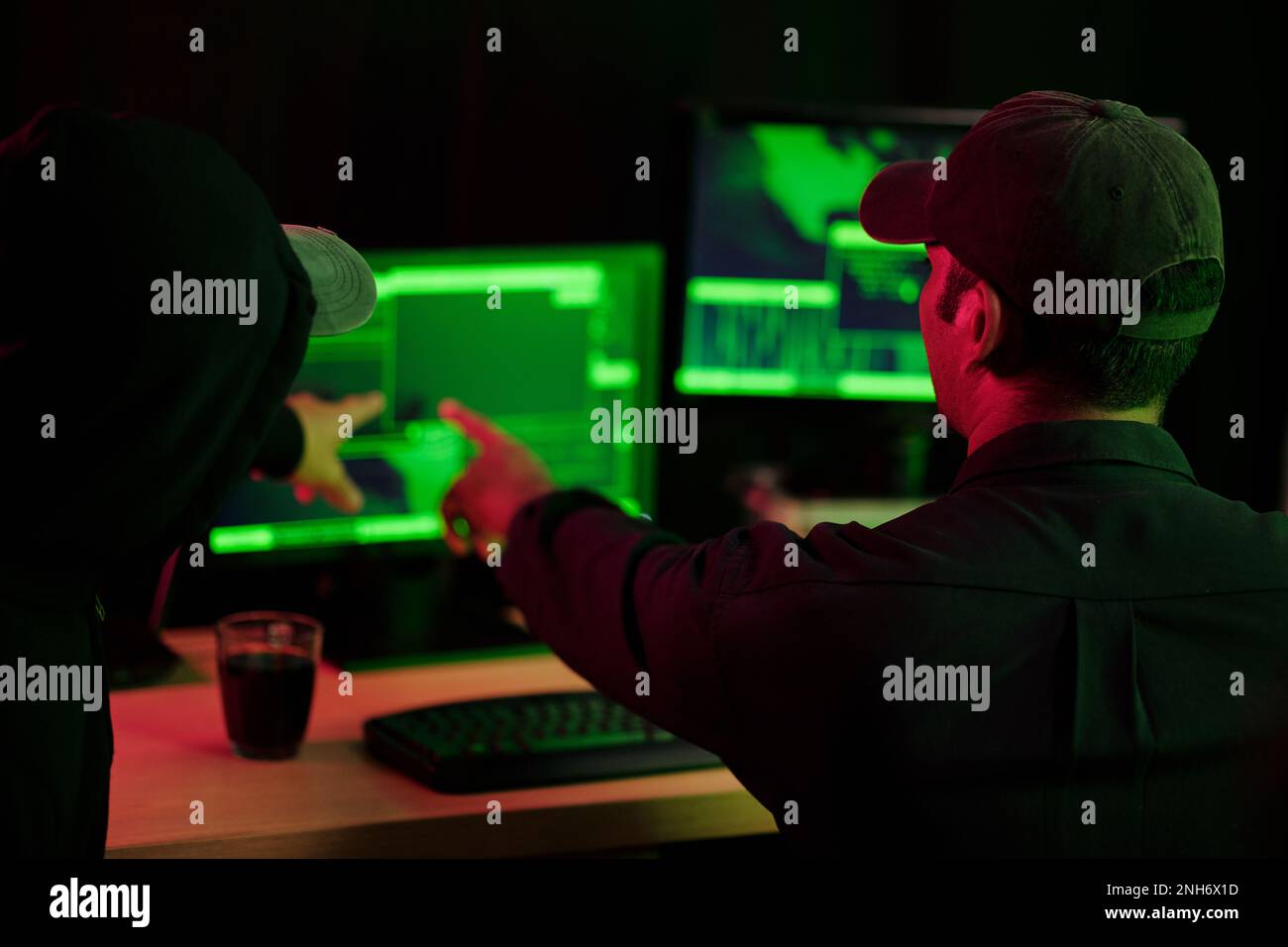 Hackers making cryptocurrency fraud using virus software Stock Photo